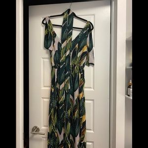 Tropical print romper